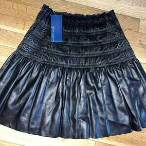 Habitual Girl Black Leather Ruffle Skirt - SMALL - Brand NEW!